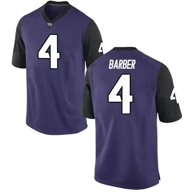 Men's Replica Taye Barber TCU Horned Frogs Football College Jersey - Purple